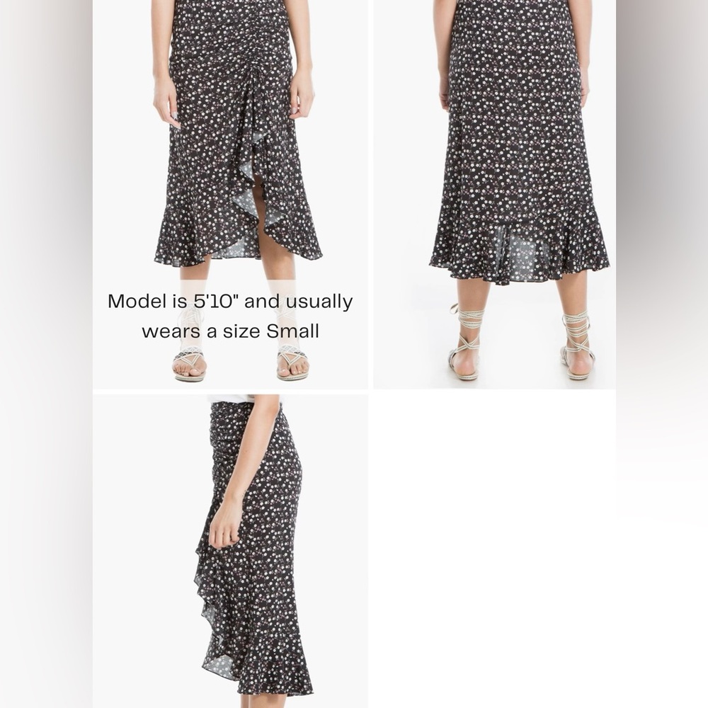 Max Studio Bubble Crepe Side Cinched Skirt